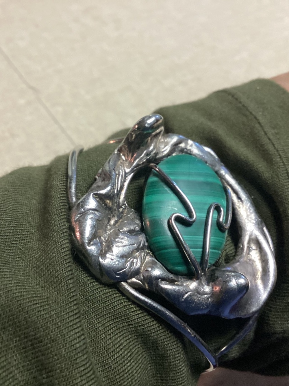 MALACHITE OOAK ARTIST MADE STERLING CUFF. 💚💚💚💚💚💚